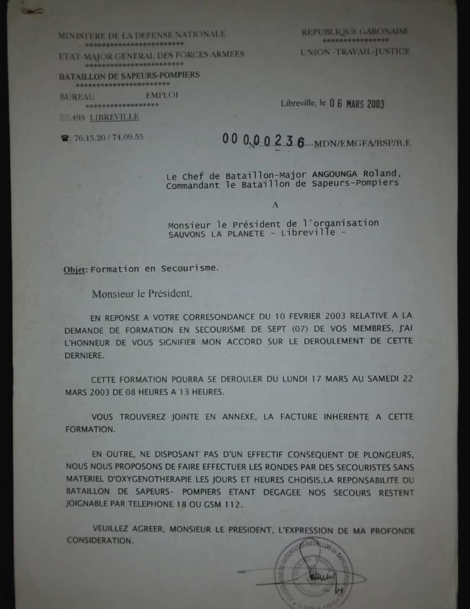 BSP Accord secourisme