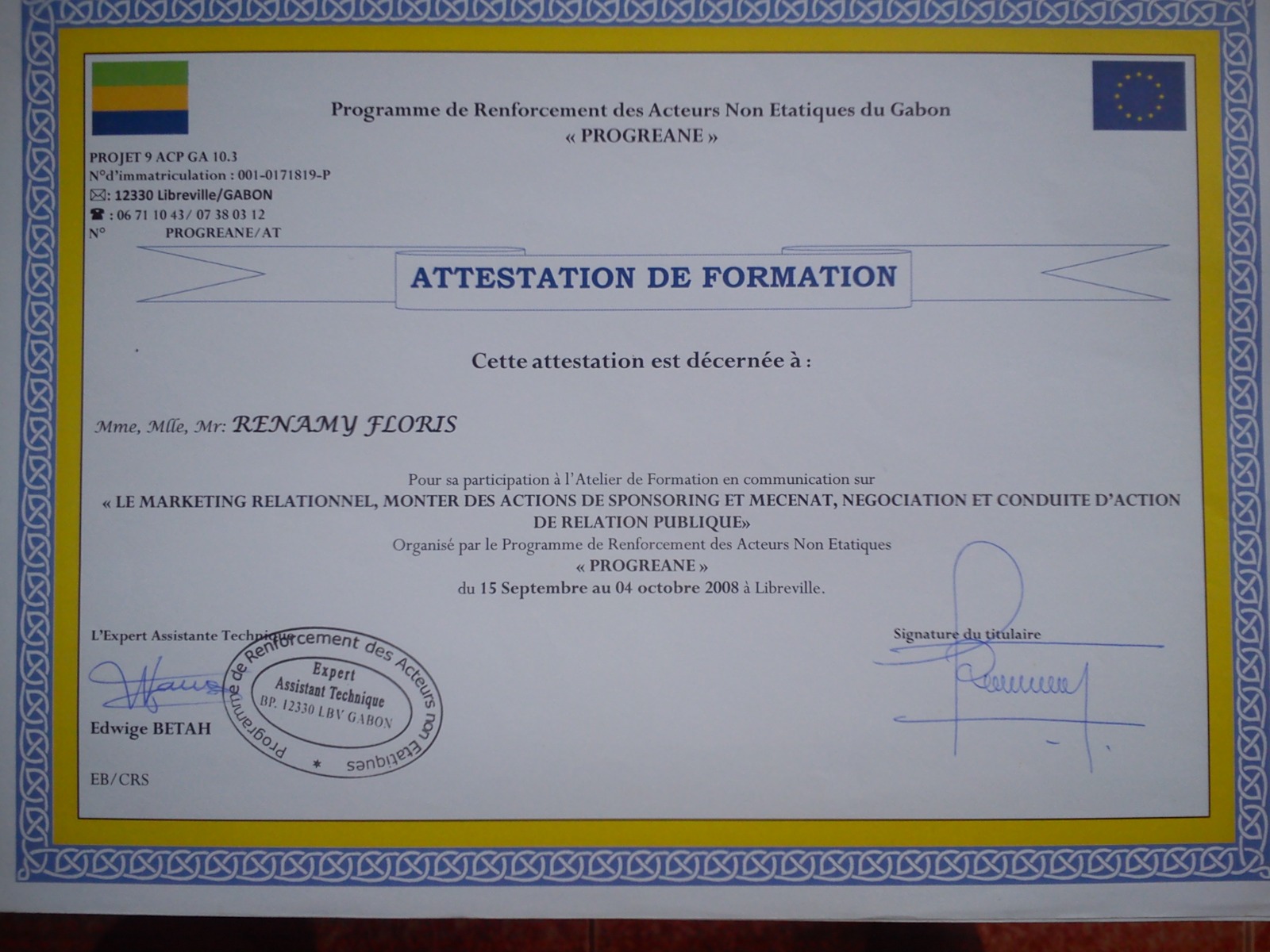 Marketing Relationnel PROGREANE