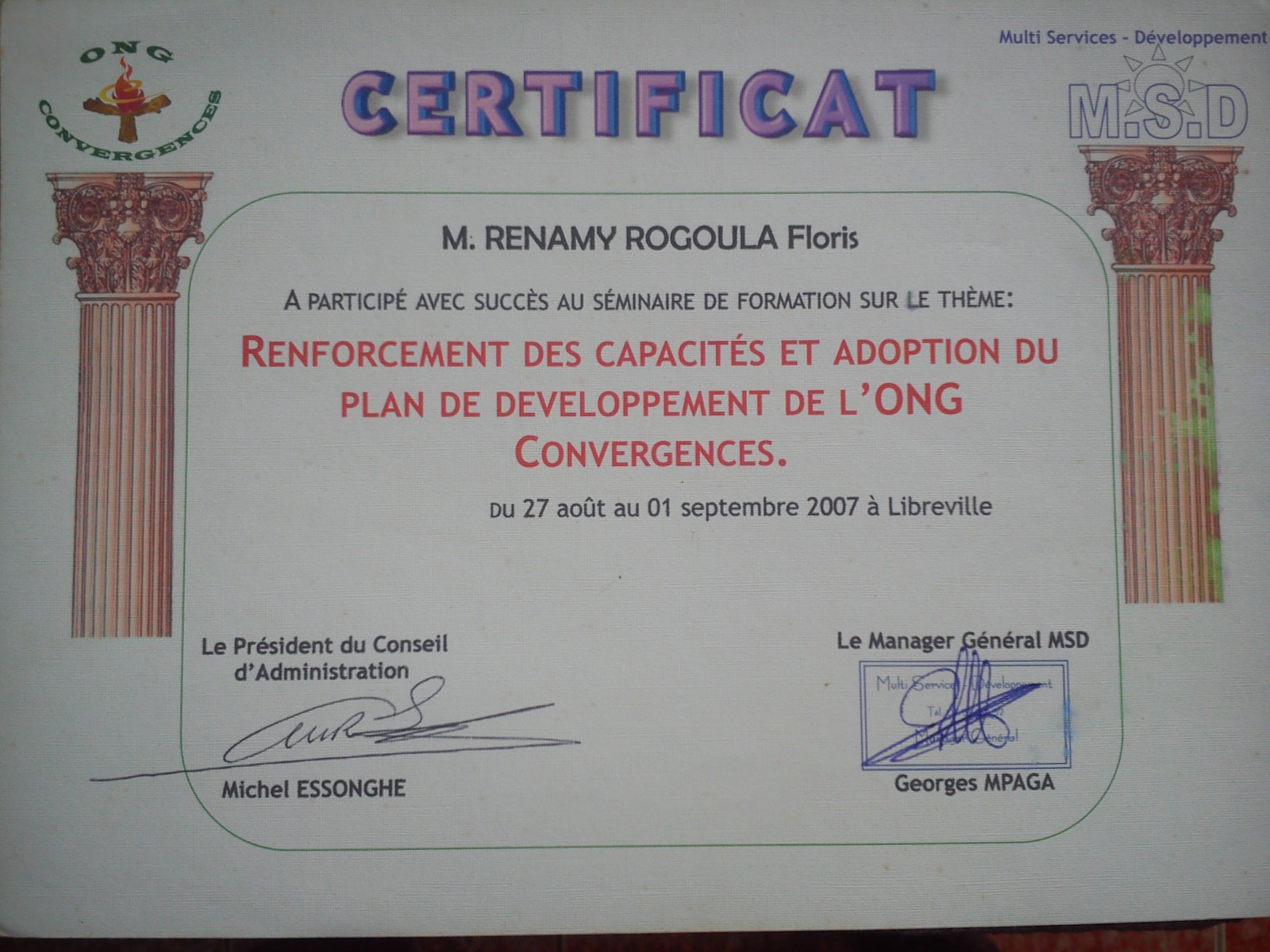 Planification ONG Convergences